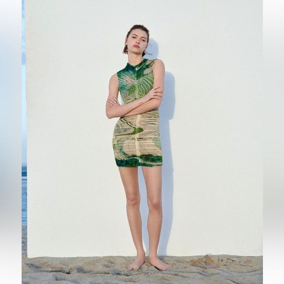 ZARA PRINTED TULLE DRESS 5039/330/115/15 - Picture 6 of 12